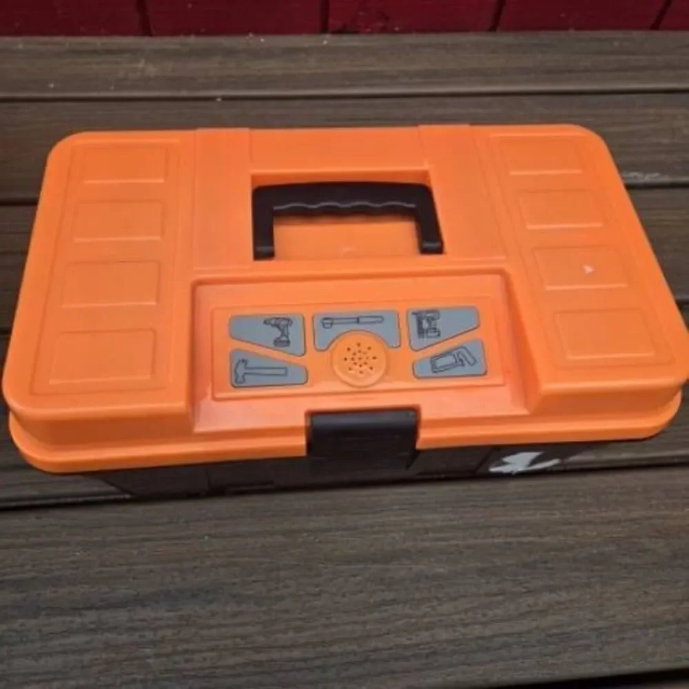 CAT truck toy engine klein And Home Depot talking tool box. Mechanic Toys